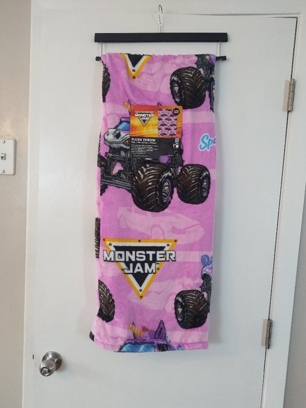 Pink monster jam blanket